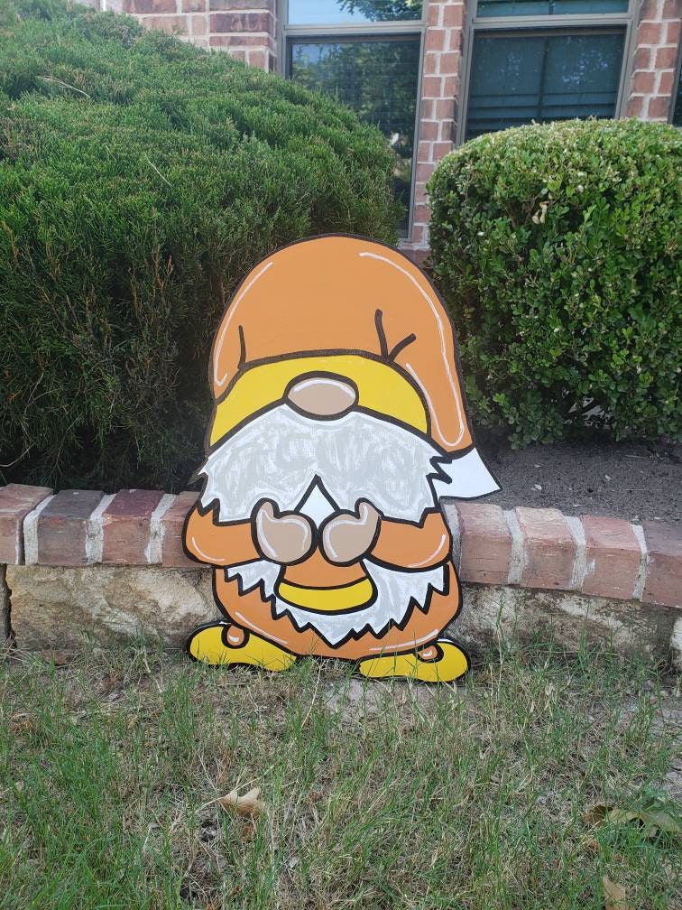 Candy Corn Gnome Yard Art