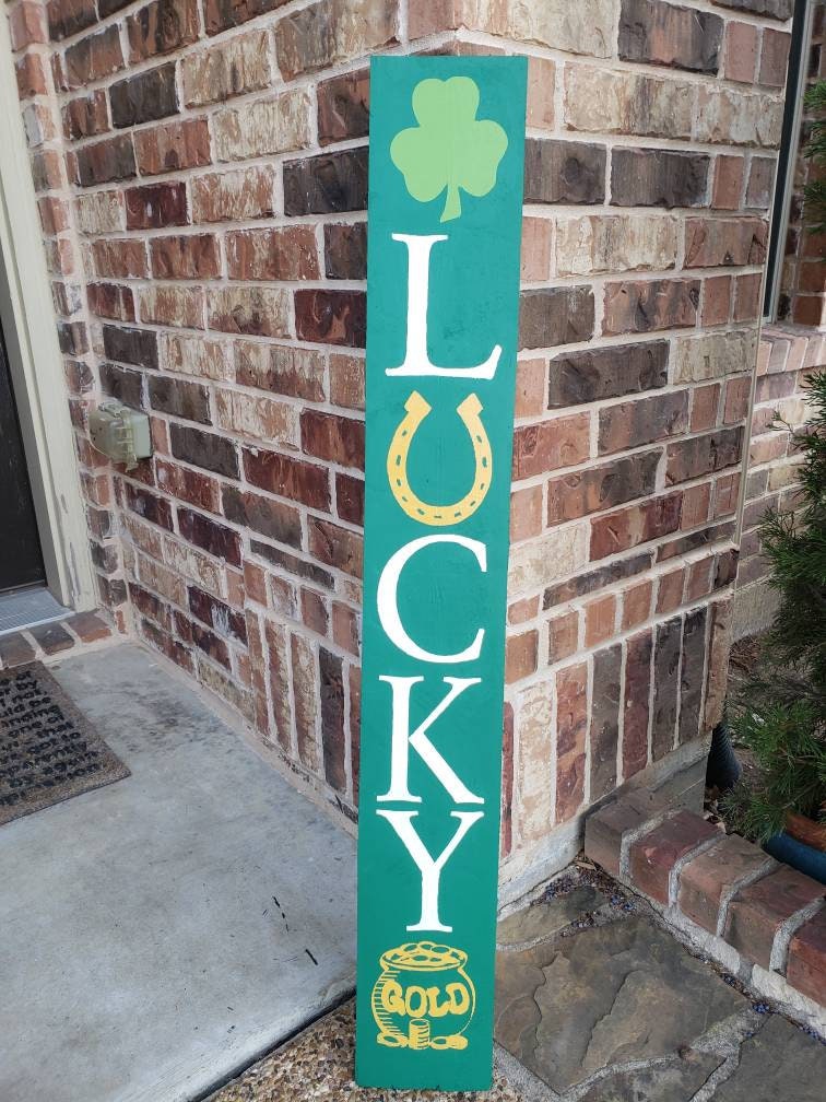 St Patrick's Day Porch Leaner Wood Sign
