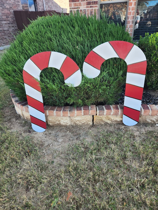 Candy Canes 3ft Yard Art Set of 2