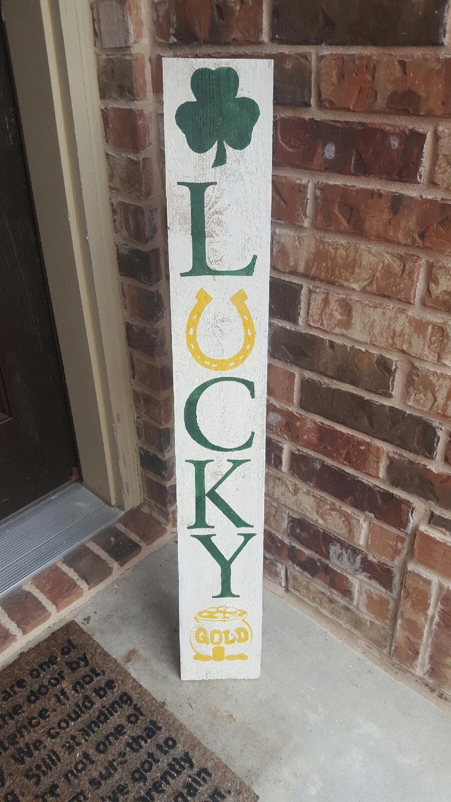 St Patrick's Day Porch Leaner Wood Sign