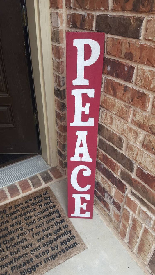 Christmas Peace Wood Sign Porch Leaner