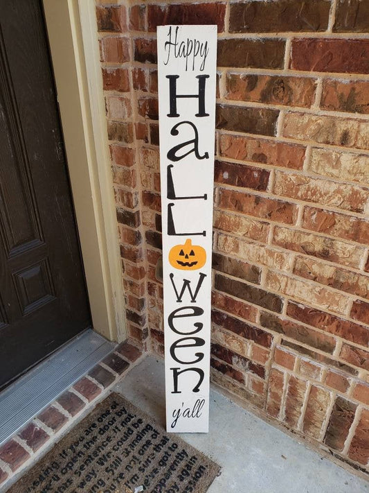 Happy Halloween Welcome Front Porch Leaner Wood Sign