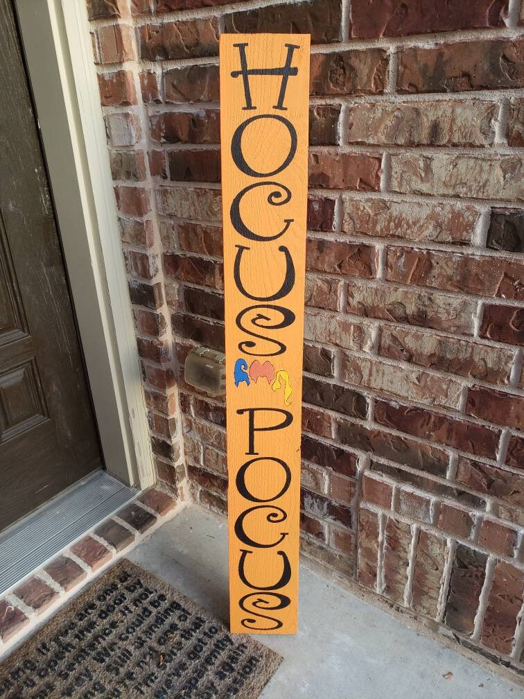 Hocus Pocus Welcome Front Door Wood Sign Porch Leaner