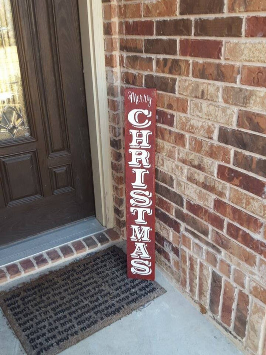 Merry Christmas Porch Leaner Wood Sign