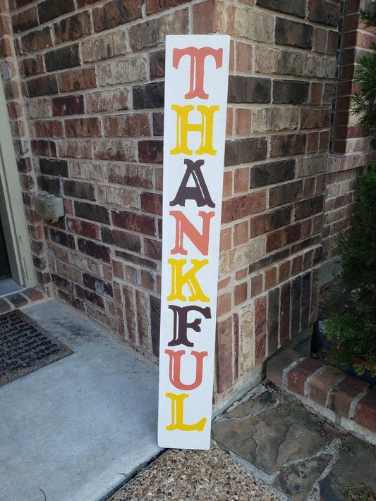 Thankful Wood Sign Porch Leaner