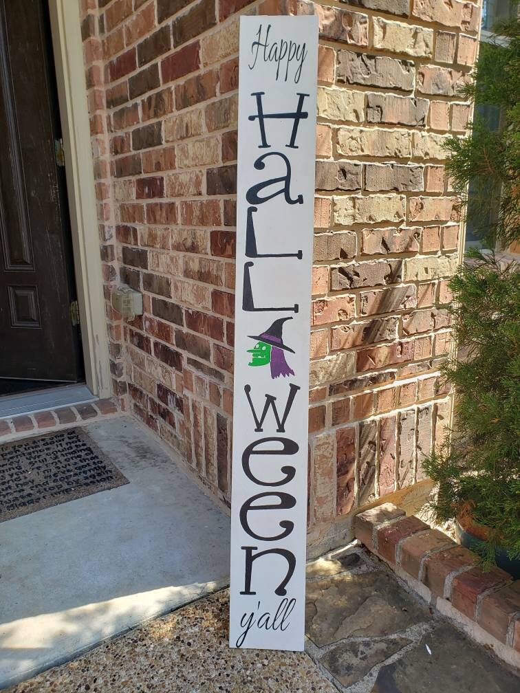 Happy Halloween Welcome Front Porch Leaner Wood Sign