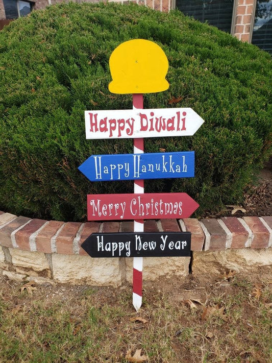 Christmas Yard Directional Sign