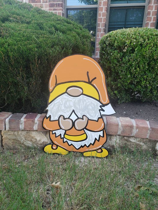 Candy Corn Gnome Yard Art