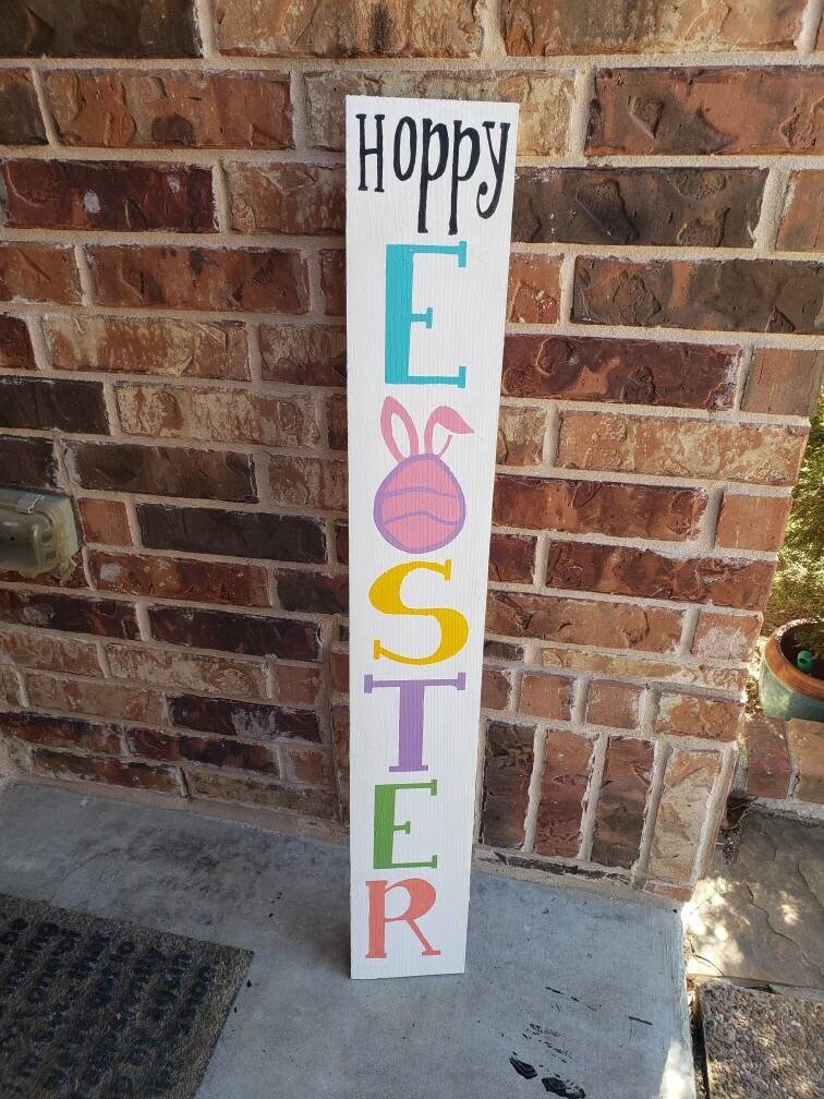 Easter Wood Sign Porch Leaner