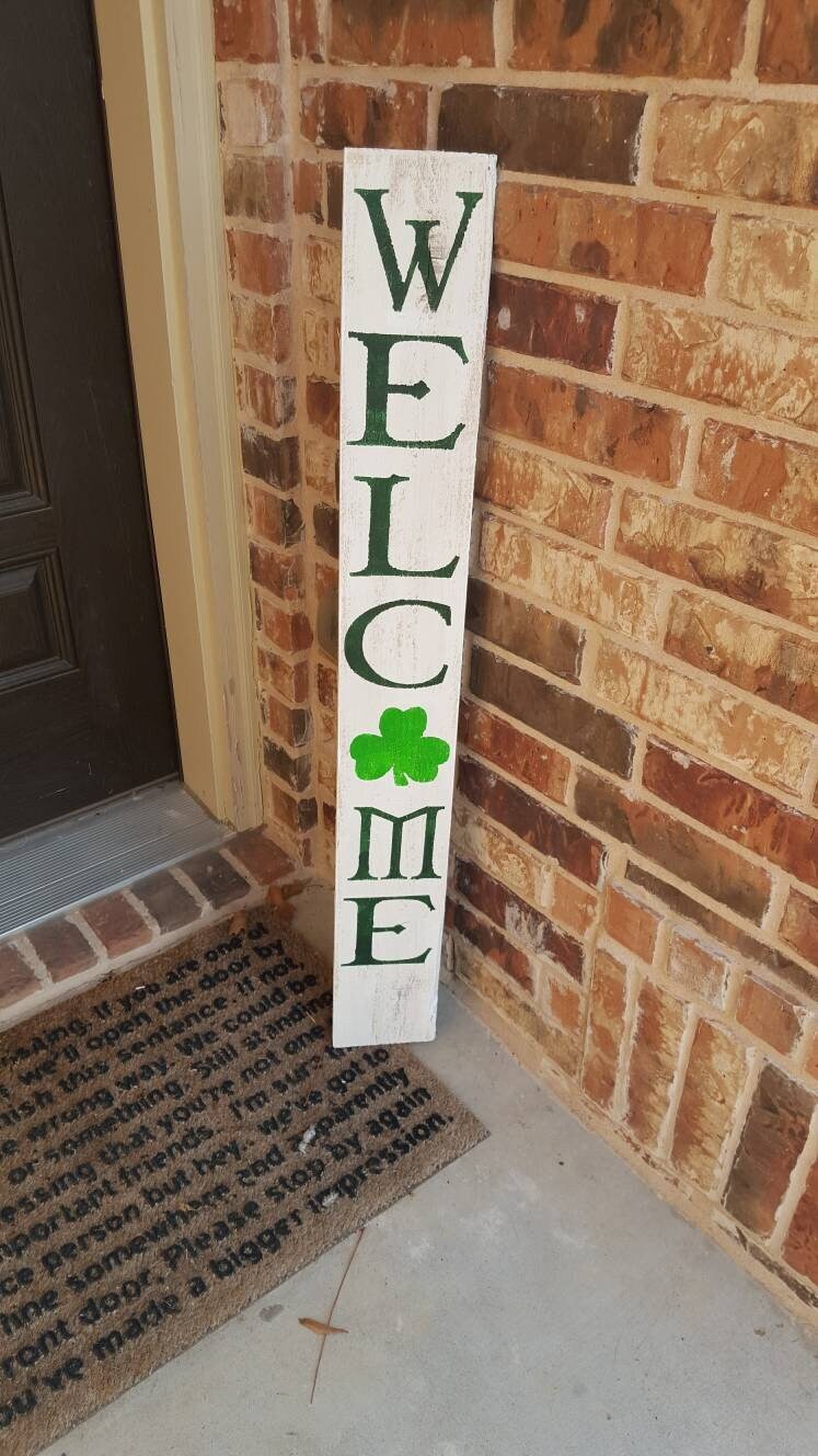 St. Patrick's  Day Welcome Wood Sign Porch Leaner