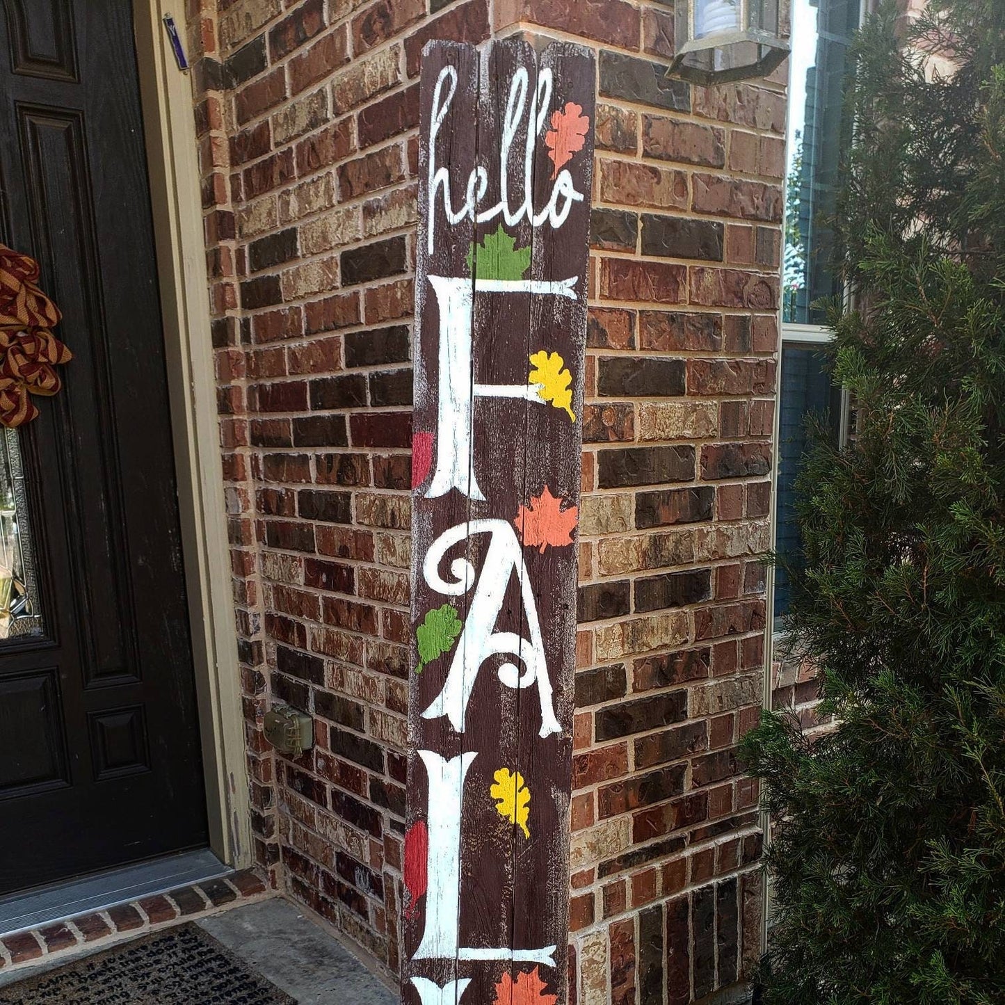 Hello Fall Wood Sign 6ft Porch Leaner