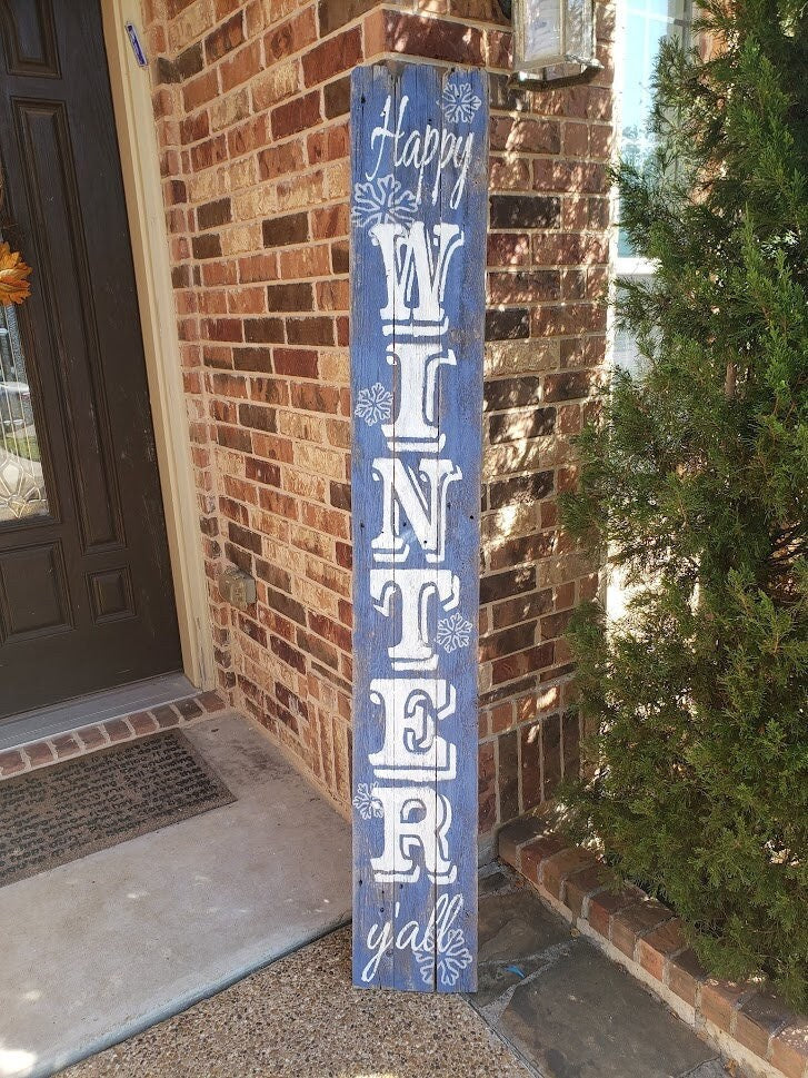 Winter Porch Leaner Wood Sign 6ft